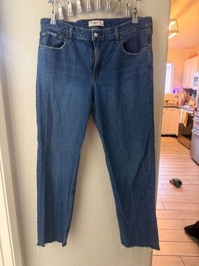 Abercrombie & Fitch Straight-Leg Jeans in Deep Blue Denim